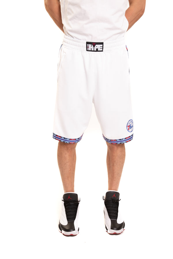 Philadelphia 76'ers Kente Dunk Shorts White