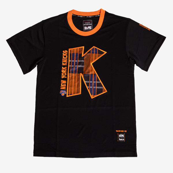New York Knicks 90's Kente Team Letter Performance T-Shirt Black